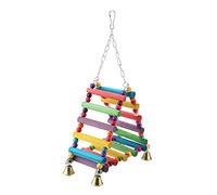 Pssopp Jouets de Balançoire pour Perroquets, Perchoir et échelle Triangulaires Colorés, Idéaux pour Les Perruches et Les Petits Oiseaux, activité Amusante d'escalade et de Mastication