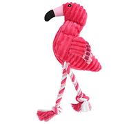 Pssopp Jouets en Peluche pour Chien Flamant Rose Jouets de Dentition Grinçants pour Chien Jouets de Corde Grinçants Flamant Rose pour Le Nettoyage des Dents de Chien Accessoires de Jeu