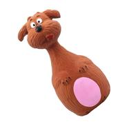 Pssopp Jouets Grinçants en Latex pour Chien, Jouet Interactif à Mâcher Doux avec Fonction de Meulage des Dents pour Chiens, Design de Dessin animé Mignon pour Chiots (Chien Marron)