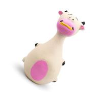 Pssopp Jouets Grinçants en Latex pour Chien, Jouet Interactif à Mâcher Doux avec Fonction de Meulage des Dents pour Chiens, Design de Dessin animé Mignon pour Chiots (Vache Blanche)