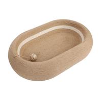 Pssopp Jouets pour Chats Tapis à Gratter Ovale en Sisal pour Chat avec Conception de Repos d'abri à Billes Interactive pour la Protection des Meubles Soulagement de l'anxiété Lit à Gratter pour