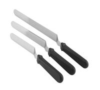 Pssopp Kit de 3 Couteaux à Gâteau en Acier Inoxydable avec Manche en Plastique, 3 Tailles Différentes, pour la Décoration et L'aplatissement de Gâteaux
