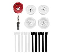 Pssopp Kit de Cache-câble TV, Kit de Gestion de Câbles Mural pour TV, Cachez Vos Câbles, Installation Facile avec 4 Passages, 1 Trou de Fixation pour Scie Cloche (Trou de 60 mm)