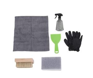 Pssopp Kit de Nettoyage de Pierre Tombale, Polissoir et Nettoyants pour Surfaces de Pierre, éponge, Flacon Pulvérisateur, Chiffon en Microfibre pour le Nettoyage des Tombes, Kit de de Tombale en