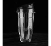 Pssopp Kit de Pièces de Mélangeur, Gobelets en PC avec Couvercle, Fermeture Facile et Lavable au Lave-vaisselle, Compatible avec les Mélangeurs 900W et 1000W (Tasse moyenne 24Oz)