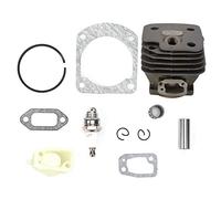 Pssopp Kit de Piston de Cylindre de Tronçonneuse, Ensemble de Remplacement en Alliage de Zinc, Pièces de Reconstruction de Moteur de 9 Pièces pour 266 266SE 162 pour la Réparation et l'entretien de