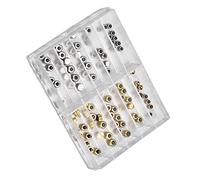 Pssopp Kit de Remplacement de Couronne de Montre en Alliage de Cuivre, Assortiment de Couronnes de Montre 100 Pièces 3,5 Mm 4,0 Mm 4,5,0 Or Argent pour Horlogers Ateliers de Réparation Réparation