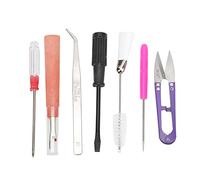 Pssopp Kit d'entretien de Machine à Coudre 7 pièces, Outil de Retrait de Fil, Accessoires de réparation de kit d'entretien de Machine à Coudre Portable