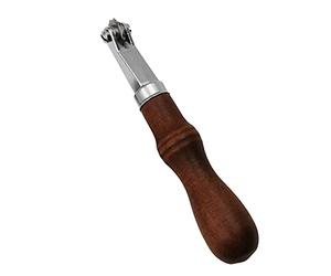 Pssopp Kit D'outils de Poinçonnage en Cuir, 4 Roues de Surpiqûre 3-5mm | Manche en bois dur pour couture à la main, roues de marquage en acier allié, raineur de bord pour rainures, artisanat de