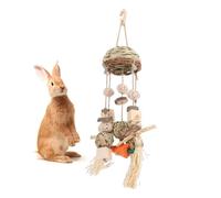 Pssopp La Cage à Lapin Suspendue Traite Les Dents, L'apparence Rugueuse Favorise l'activité, Jouets à Mâcher en Bois de Pin Sécurisés pour Le Meulage des Dents de Hamster