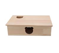 Pssopp Labyrinthe de cachette de Hamster Multi-Chambres avec Couverture en Bois, Toit Mobile 6 Chambres pour Animal de Compagnie pour Souris naines gerbilles Petits Animaux