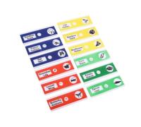 Pssopp Lames de Microscope, 12 Lames de Microscope Préparées en Plastique avec étiquettes à Code Couleur pour les Enfants et les étudiants en éducation Scientifique (Mélanger la couleur)