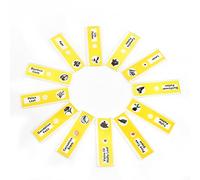 Pssopp Lames de Microscope, 12 Lames de Microscope Préparées en Plastique avec étiquettes à Code Couleur pour les Enfants et les étudiants en éducation Scientifique (YELLOW)