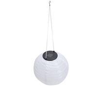Pssopp Lanterne Solaire en Tissu Imperméable, Lampe d'extérieur pour Fête de Mariage, avec Lumières LED, en Nylon Durable, 20cm, pour la Décoration de Jardin (lumière Blanche)