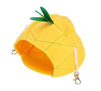 Pssopp Lit Confortable pour Petits Animaux, Hamac en Coton pour Animaux de Compagnie avec Crochets Fixes à Fond épais pour Hamsters Dorés et Cochons d'Inde (Ananas Jaune)