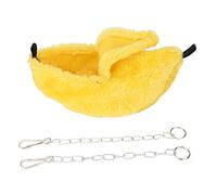 Pssopp Lit pour Animaux de Compagnie en Forme de Banane, Maison Suspendue pour Hamster en Peluche Douce pour Un Sommeil d'hiver Confortable avec Un Design Confortable pour Les Petits Animaux (Yellow)