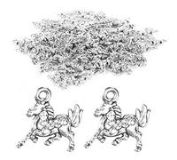 Pssopp Lot de 100 Breloques en Alliage, Pendentifs pour Bracelet, Porte-clés, Accessoires de Bijouterie DIY