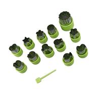Pssopp Lot de 12 Emporte-pièces en Acier Inoxydable pour la Cuisson de Moules à Biscuits avec -légumes et Fruits, Outil de Cuisine pour Biscuits, Gâteaux au Chocolat