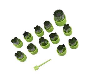 Pssopp Lot de 12 Emporte-pièces en Acier Inoxydable pour la Cuisson de Moules à Biscuits avec -légumes et Fruits, Outil de Cuisine pour Biscuits, Gâteaux au Chocolat