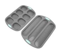 Pssopp Lot de 2 Moules à Baguette en Silicone, Perforés, en Silicone de qualité Alimentaire, Antiadhésifs, Trous de Ventilation à Dégagement Facile pour la Cuisson du Pain Fait Maison, Boulangers à