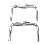 Pssopp Lot de 2 Poignées à Ressort pour Barbecue en Acier au Carbone avec Ressort en Acier Inoxydable 304 15,2 X 8,9 Cm à Souder de Remplacement pour Fumoir, Poêle à Bois, Foyer, Portes d'armoire