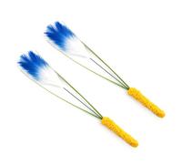 Pssopp Lot de 2 Tiges en PVC en Peluche pour Chat - Remplacement Interactif pour Chatons - Jouet de Chasse d'exercice pour Enrichissement Intérieur du Chat (Blue)