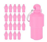 Pssopp Lot de 20 Capsules Anti-perte pour Colliers D'identification pour Chiens et Chats, avec Tube de Rangement étanche pour les Informations de Contact (nom, adresse). (Rose)