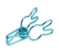 Pssopp Lot de 20 Pinces à Documents Creuses en Métal avec Ressort Robuste en Acier, Idéales pour le Bureau, L'école et la maison : Organisez Vos Documents, Tickets et vêtements. (BLUE)
