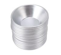 Pssopp Lot de 25 Moules à aux œufs en Aluminium, Mini Moules à Argentés pour la Cuisson, Lisse, Démolition Facile pour Tartes aux œufs, Tartes, Gâteaux au Fromage