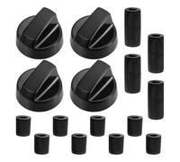Pssopp Lot de 4 Boutons de Cuisinière de Rechange, Adaptateurs D’axe 6 Mm 8 Mm, for Remplacement des Boutons de Cuisinière (BLACK)