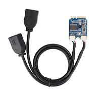 Pssopp M.2 NGFF vers USB Riser Card Key A E Adaptateur USB 2.0 Double Port avec Chipset GL850 Extension à Profil Bas pour Carte Mère, Ordinateur de Bureau, Mise à Niveau Interne