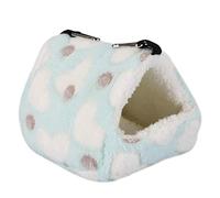 Pssopp Maison d'hiver Chaude et Douce pour Animaux de Compagnie, Lit Suspendu en Peluche Confortable avec Crochets pour Petits Animaux, écureuil, Lapin, Hamster (Bleu Ciel)