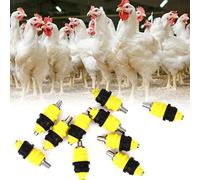 Pssopp Mamelons à Boire pour Poulet, Abreuvoir Automatique pour Volaille, Conception en Acier Inoxydable, Garde l'eau Propre pour Poulets, Canards et Cailles, 10 Pièces