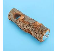 Pssopp Mangeoire à Nourriture pour Lapin, Jouet Molaire en Bois Naturel pour Lapin Chinchilla avec Bois de Pommier à Croquer, Support Multifonctionnel pour Petits Animaux de Compagnie