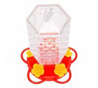 Pssopp Mangeoire à Oiseaux en Verre d'extérieur, Distributeur de Nectar Transparent à Suspendre avec 5 Ports d'alimentation de Fleurs, Bouteille étanche à Large Ouverture, Perchoir Rond pour Les