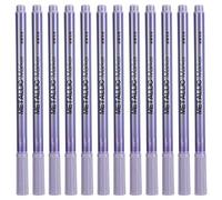 Pssopp Marqueur de Peinture de Stylo Marqueur Métallique de 12 Pièces, Couleurs Vives de Plume Fine avec L'encre Permanente pour la Peinture de Roche de Tissu de Toile de Papier (PURPLE)