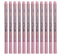 Pssopp Marqueur de Peinture de Stylo Marqueur Métallique de 12 Pièces, Couleurs Vives de Plume Fine avec L'encre Permanente pour la Peinture de Roche de Tissu de Toile de Papier (rouge)