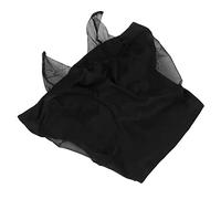 Pssopp Masque de Mouche à Cheval avec Protection des Oreilles, Couverture de Visage de Cheval Anti-vol, Masque de Mouche en Mailles de Résistant aux pour Chevaux Adultes (Black)