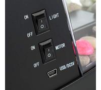 Pssopp Mini Aquarium USB avec Horloge à Affichage Numérique LCD et Lumière LED Colorée pour Le Rangement des Stylos de Décoration de Bureau (Black)