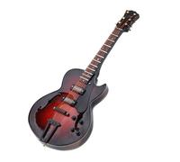 Pssopp Mini Modèle de Guitare, Ornement d'artisanat de Basse avec Stand, étui pour Noël et d'anniversaire (Modèle 14 cm)