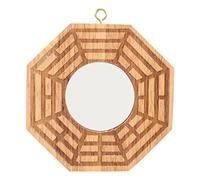Pssopp Miroir Bagua en Bois et Laiton, Concave, Suspendu, Pendentif Protection, Charme Feng Shui