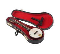 Pssopp Modèle de Banjo Miniature, Basswood Construction Mini MuI Musical Instrument Collection Dollhouse Accessoires pour Cadeaux Décoration des Jouets