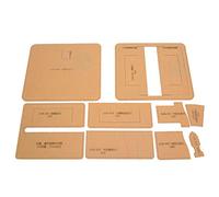 Pssopp Modèle de Fabrication de Portefeuille en Cuir, Kit de Pochoirs en Acrylique pour L'artisanat du Cuir avec Film de Protection en Papier Kraft, Trous Précis pour Marquer les Points