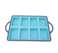 Pssopp Moule à Gâteau en Silicone, 8 Cavités, Bordure en Métal renforcé | Déverrouillage par le Bas, Antiadhésif, Va au Four jusqu'à 230 Celsius, pour la Cuisson Familiale, Mini Pains, Brownies,