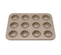 Pssopp Moule à Madeleine Antiadhésif en Forme de Coquille, Moule à Gâteau à 12 Cavités pour Biscuits, Pudding au Chocolat et Savon, Démoulage Facile pour les Boulangers à Domicile, les Fêtes de