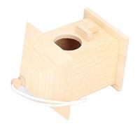 Pssopp Nichoir à Oiseaux Rustique en Bois avec Corde Suspendue et Perchoir pour Petits Oiseaux, Fournitures pour Animaux de Compagnie, Nichoir en Pin inachevé pour Décoration de Jardin