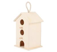Pssopp Nichoir à Oiseaux Suspendu en Bois, Nichoir en Bois de Noyer avec Corde et Support, Conception de Perchoir à Entrée Facile, 1 Paquet pour Perroquets, Petits Oiseaux, Jardin, Balcon,