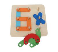 Pssopp Numéro de Lettre Puzzle de Construction, Blocs D'empilement en Bois avec Couleur Riche et Forme de Forme Lumineuse Alphabet éco protégé en Bois pour Tout-Petit Ensemble de