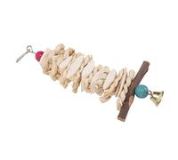 Pssopp Os de Seiche d'oiseau, Jouet à Mâcher en Os de Seiche avec Cloche pour Perroquets, Expérience de Mastication Amusante pour Perruches et Tourtereaux (25CM)