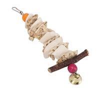 Pssopp Os de Seiche d'oiseau, Jouet à Mâcher en Os de Seiche avec Cloche pour Perroquets, Expérience de Mastication Amusante pour Perruches et Tourtereaux (20cm)